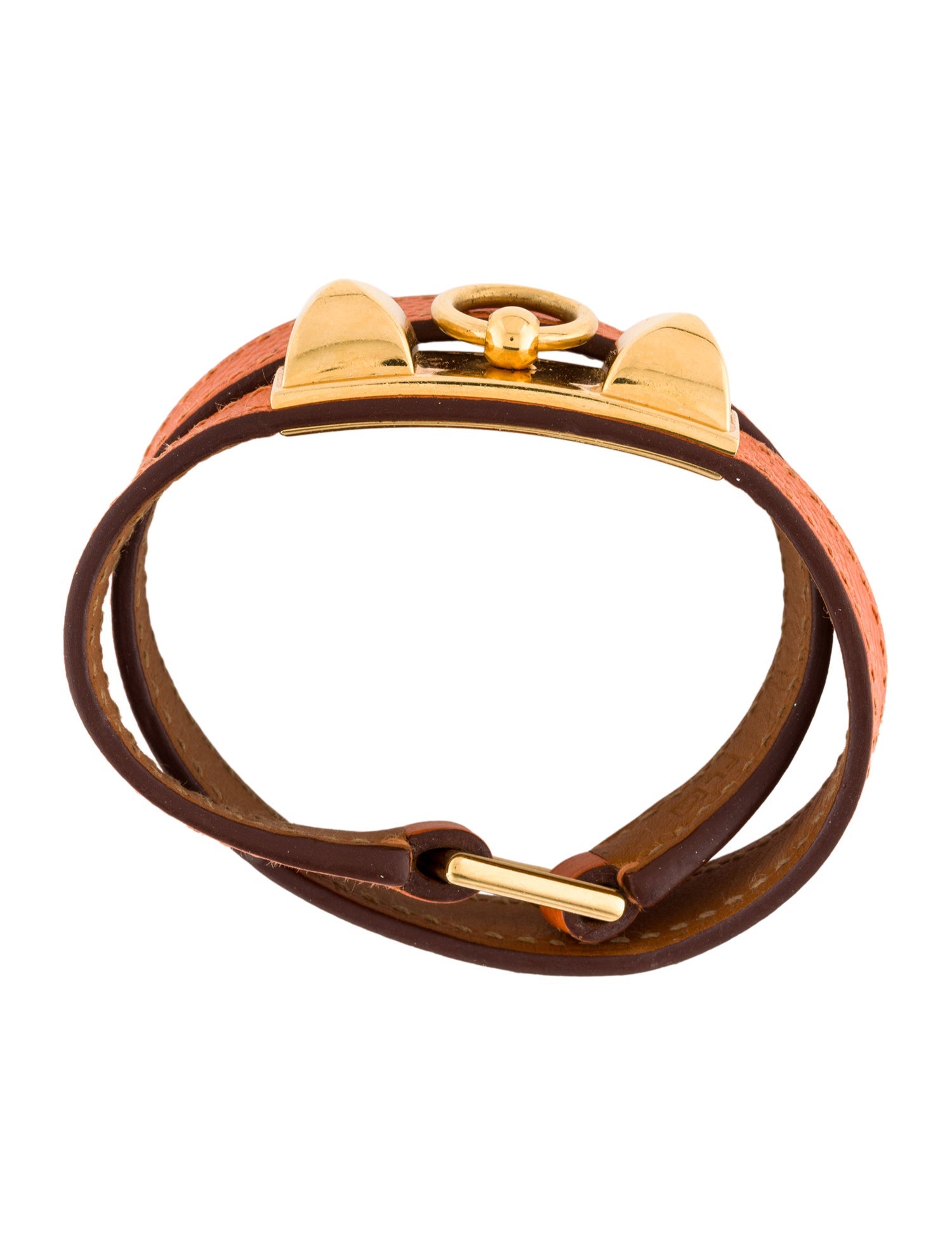 Hermès Leather Rivale Double Tour Bracelet